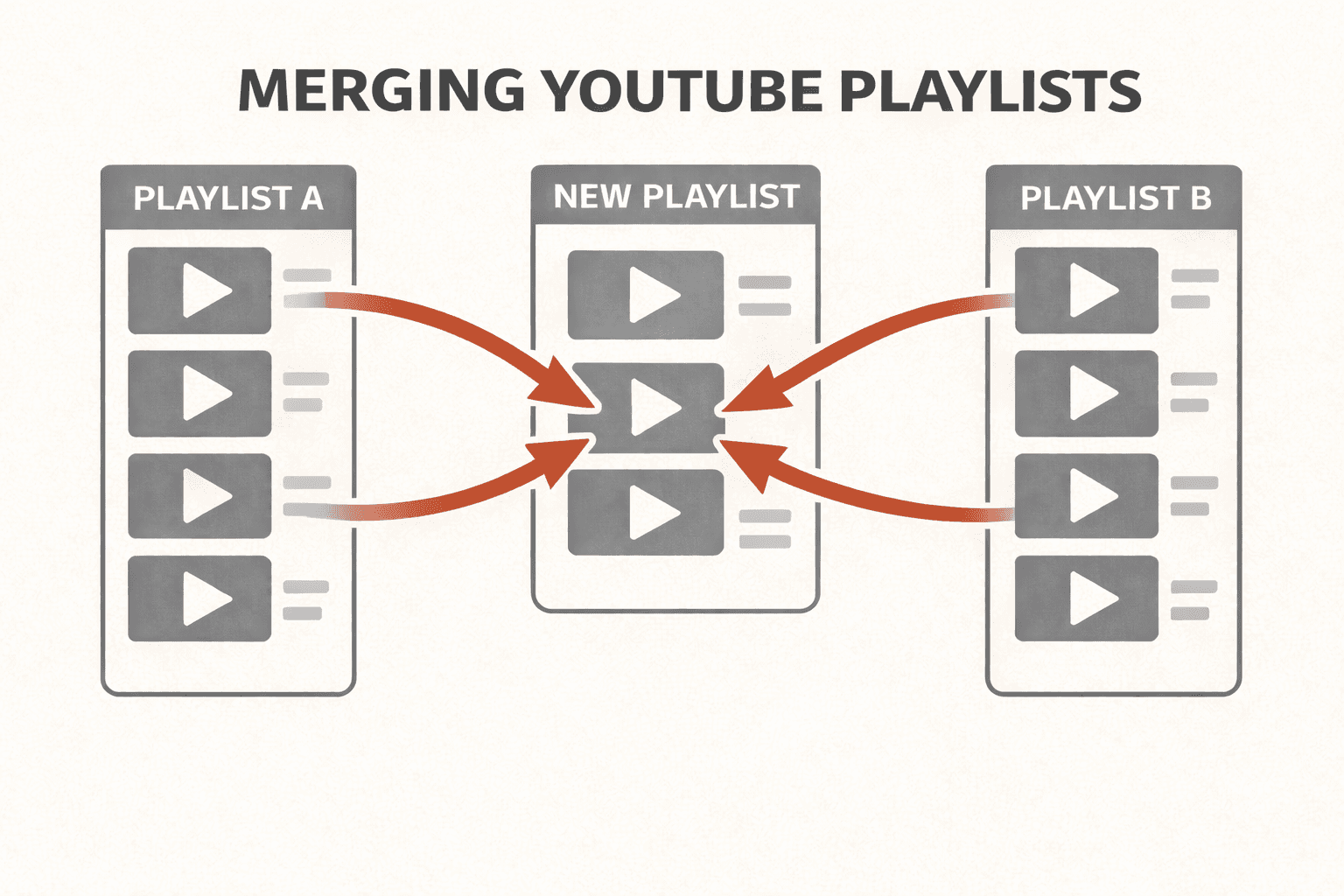 How to merge multiple YouTube playlists into one