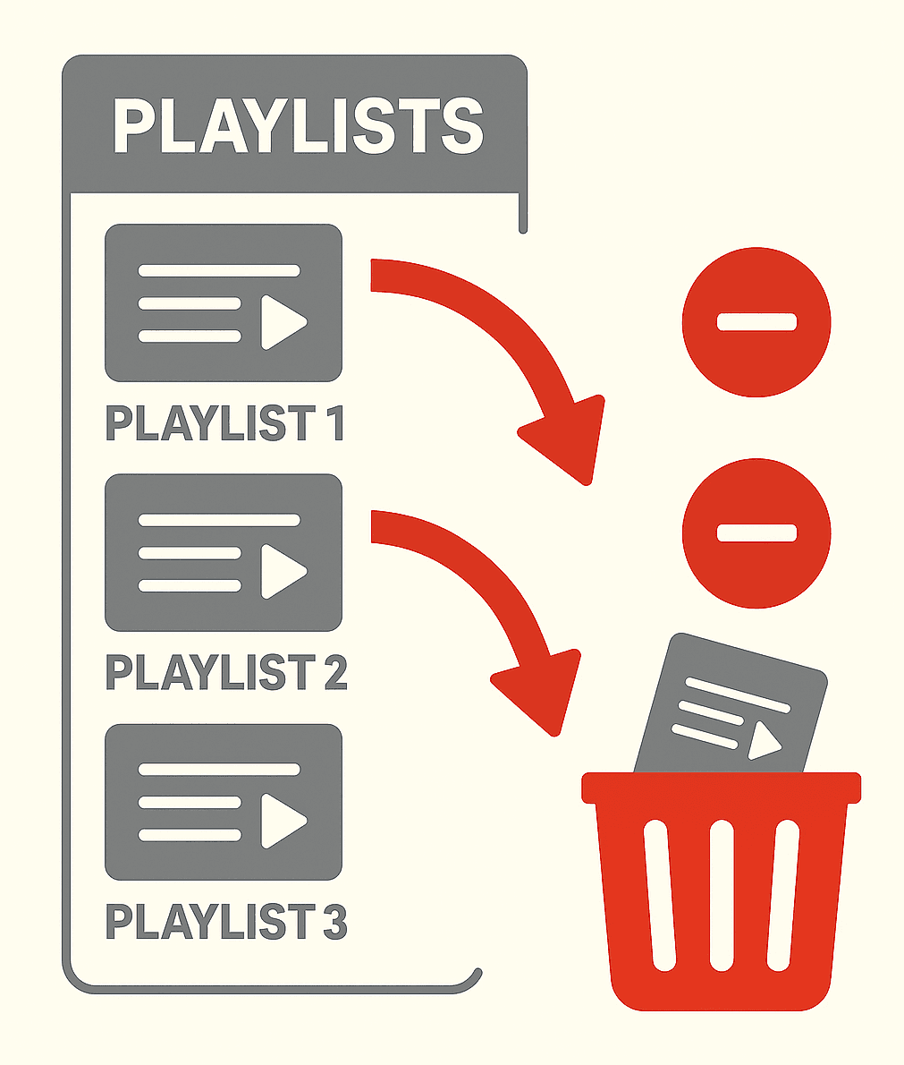 How to delete multiple YouTube playlists