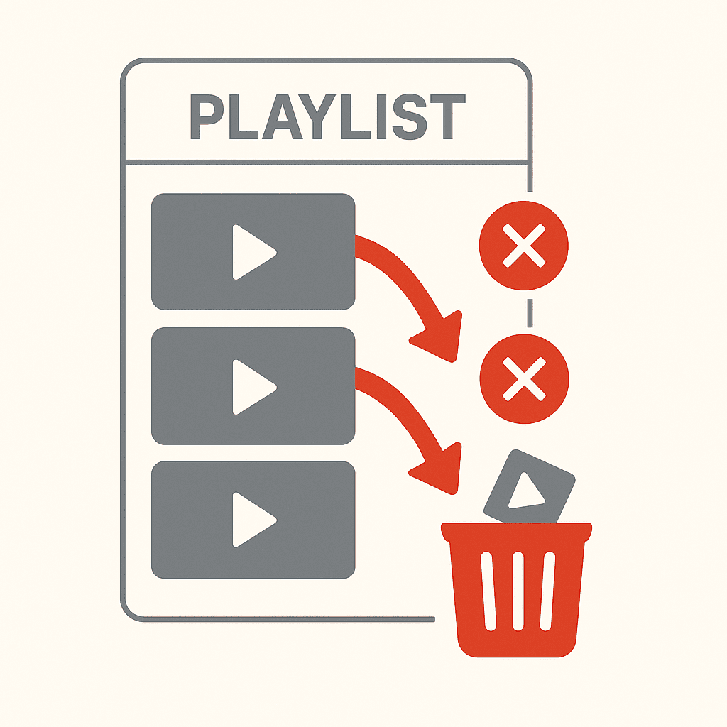 How to delete multiple videos from YouTube playlist