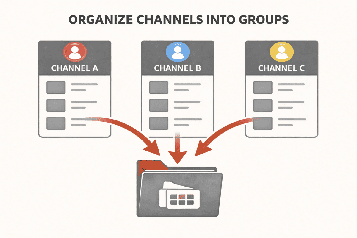 How to organize YouTube channels into groups