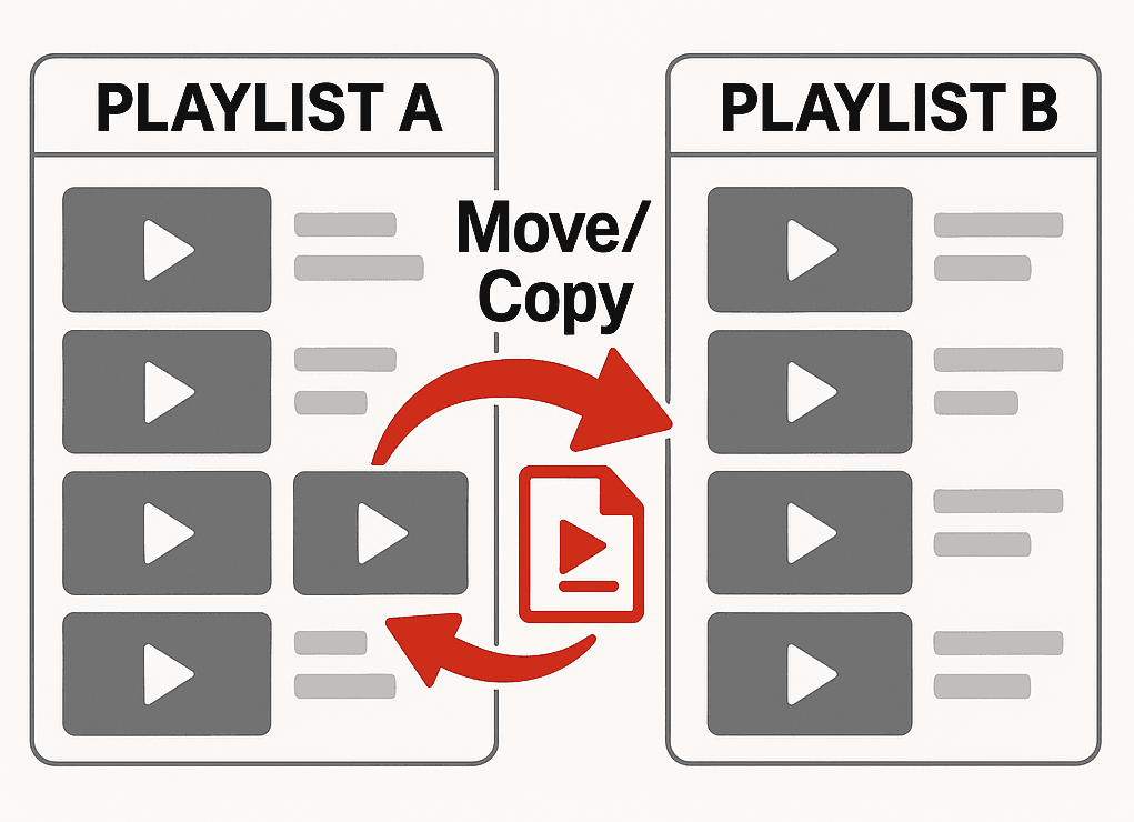 How to move or copy videos between YouTube playlists